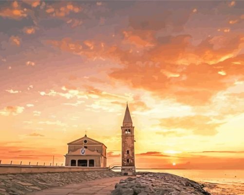 Caorle Seaside At Sunset Paint By Numbers