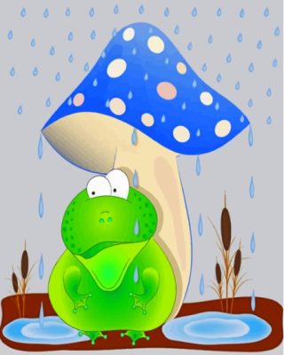 Cartoon Frog And Mushroom Paint By Numbers