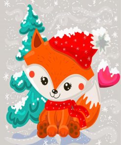 Christmas Fox Paint By Numbers