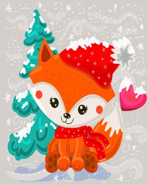 Christmas Fox Paint By Numbers