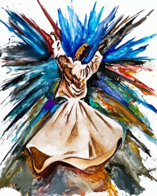 Colorful Whirling Dervish Paint By Numbers