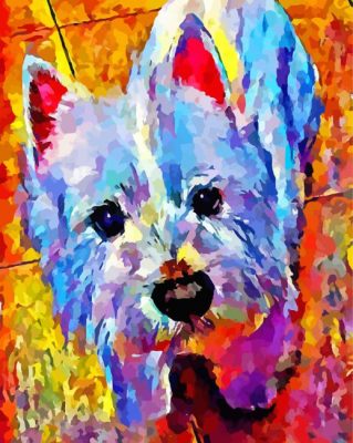 Colorful Westie Dog Puppy Paint By Numbers