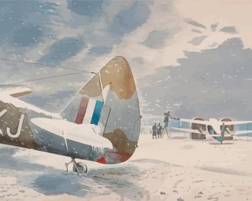 De Icing Aircraft By Eric Ravilious Paint By Numbers