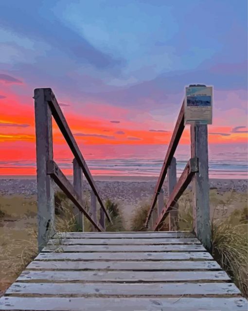 Findhorn Beach At Sunset Paint By Numbers