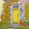 Floral Yellow Door Paint By Numbers