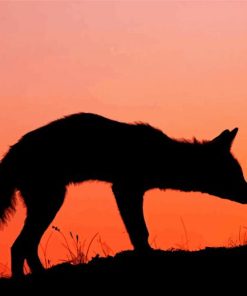 Fox At Sunset Silhouette Paint By Numbers