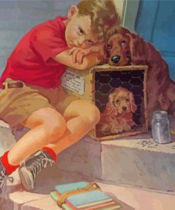 Frances Tipton Hunter Boy And Dogs Paint By Numbers