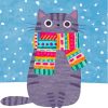 Grey Cat With Scarf Paint By Numbers