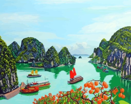 Ha Long Bay Vietnam Boats Paint By Numbers