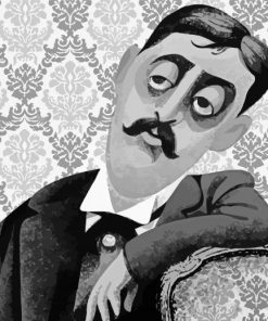 Illustration Black And White Marcel Proust Paint By Numbers