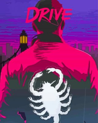 Illustration Ryan Gosling Drive Movie Paint By Numbers