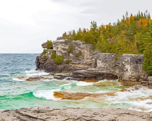 Indian Head Cove In Tobermory Paint By Numbers