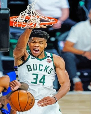 Milwaukee Bucks Basketballer Paint By Numbers