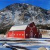 Montana Mountains With Barn Paint By Numbers