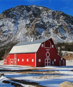 Montana Mountains With Barn Paint By Numbers