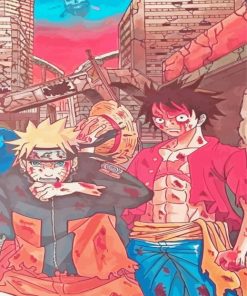 Naruto And Luffy Anime Paint By Numbers