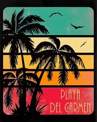 Playa Del Carmen Poster Art Paint By Numbers