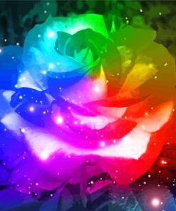 Rainbow Glowing Rose Paint By Numbers