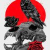 Raven Skull And Roses Paint By Numbers