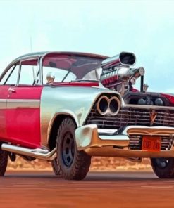 Red 58 Plymouth Fury Car Paint By Numbers