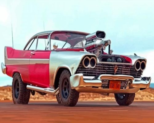 Red 58 Plymouth Fury Car Paint By Numbers