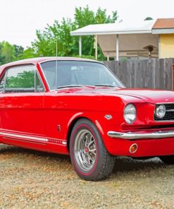 Red 66 Mustang Car Paint By Numbers