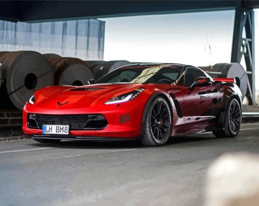 Red C7 Corvette Car Paint By Numbers