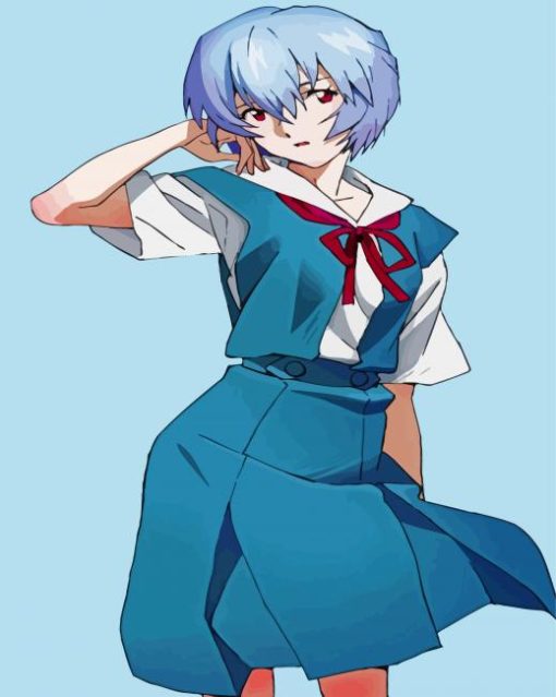 Rei Ayanami Character Paint By Numbers