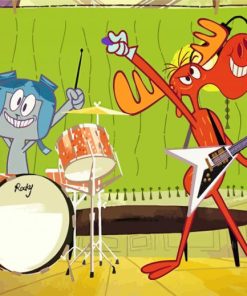 Rocky And Bullwinkle J Moose Paint By Numbers