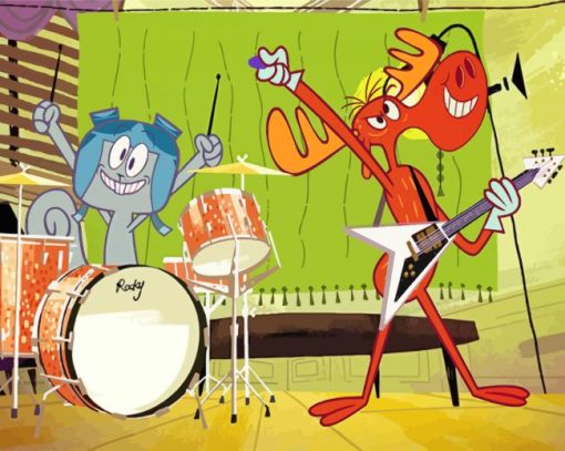 Rocky And Bullwinkle J Moose Paint By Numbers