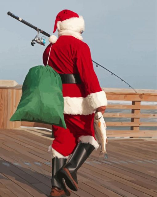 Santa Fishing Paint By Numbers