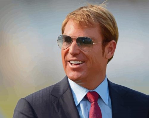 Shane Warne Wearing Sunglasses Paint By Numbers