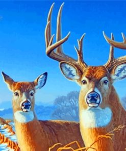 The Deer Couple Paint By Numbers