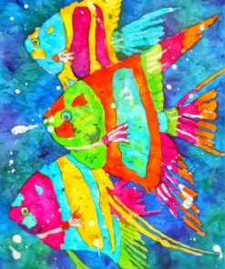 Three Colorful Fish Paint By Numbers