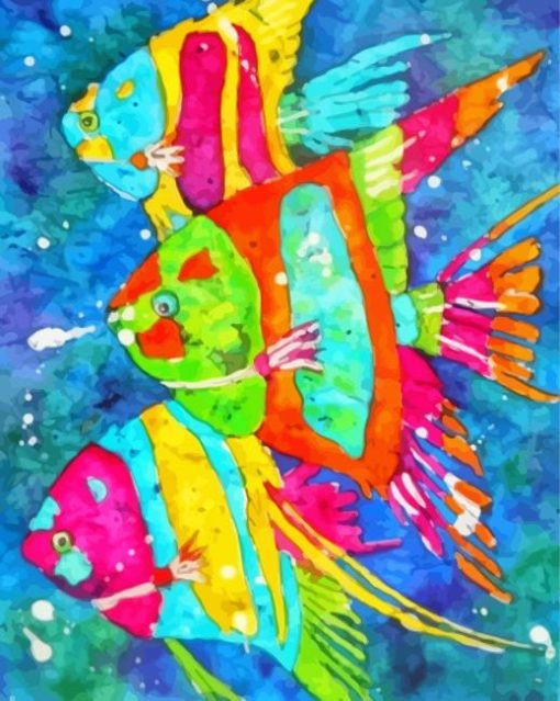 Three Colorful Fish Paint By Numbers