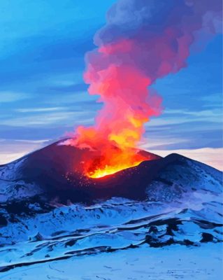 Volcano And Snow Paint By Numbers