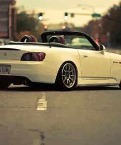 White Honda S2000 in The Street Paint By Numbers