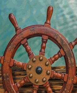 Wooden Ship Wheel Paint By Numbers