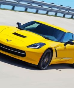 Yellow Chevrolt Corvette Car Paint By Numbers