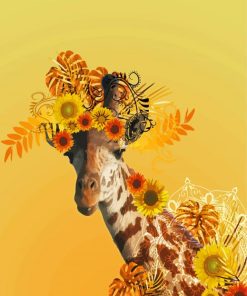 Aesthetic Sunflower Giraffe Paint By Numbers