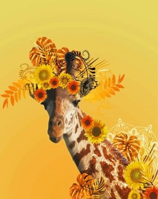 Aesthetic Sunflower Giraffe Paint By Numbers