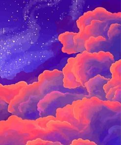 Aesthetic Purple Cloud Paint By Numbers