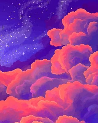 Aesthetic Purple Cloud Paint By Numbers