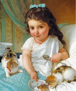 Child And Kittens Paint By Numbers