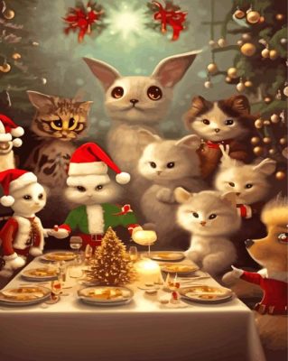 Christmas Celebration Animals Paint By Numbers