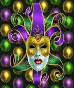 Cool Mardi Gra Mask Paint By Numbers