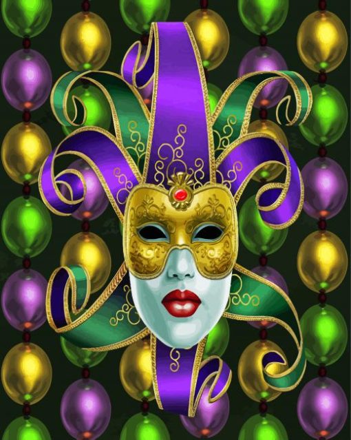 Cool Mardi Gra Mask Paint By Numbers