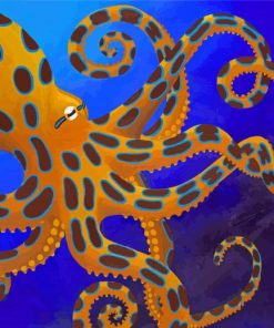 Cool Blue Ring Octopus Paint By Numbers