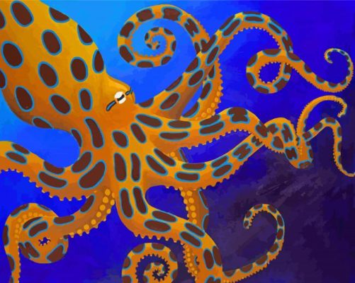 Cool Blue Ring Octopus Paint By Numbers