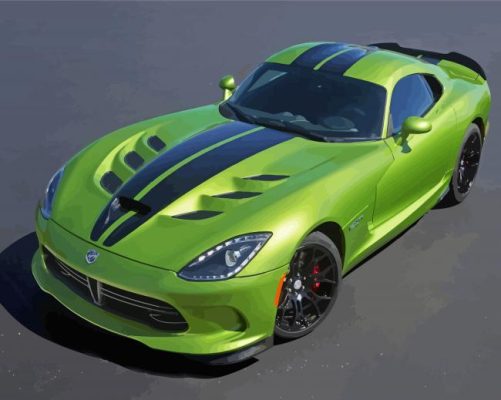 Green Dodge Viper Paint By Numbers